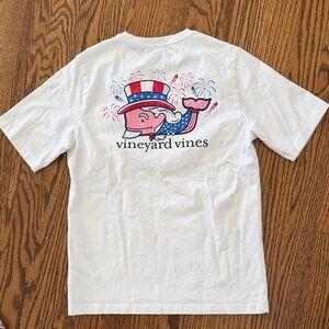 Vineyard Vines Boys Patriotic 4th of July Tee Shirt Crew size 12/14 EUC